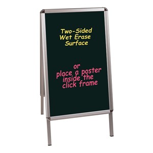 Black Wet Erase Sign Board w/ Aluminum Frame